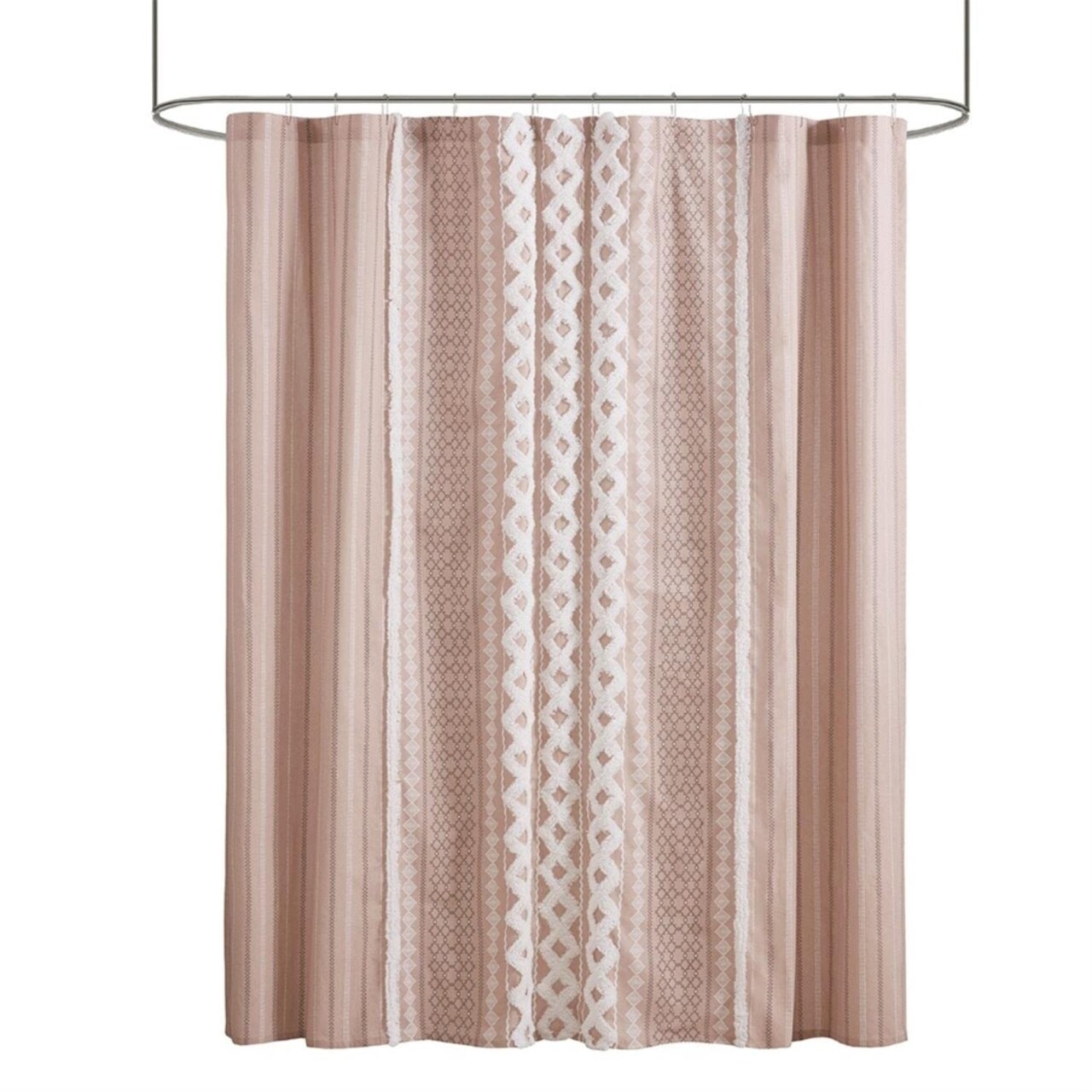 INK+IVY Mid-Century Imani Cotton Printed Shower Curtain with Chenille II70-1235